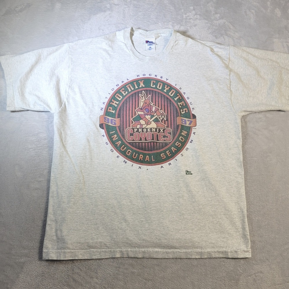 Pro Player Phoenix Coyotes T-Shirt Mens XXL Gray 1996 Inaugural Season Vintage